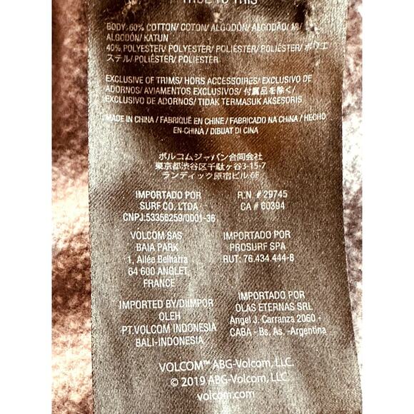 Volcom Vol Stone Pink Blue Tie Dye Hoodie Sweatshirt Size S (4/6) - Picture 4 of 5